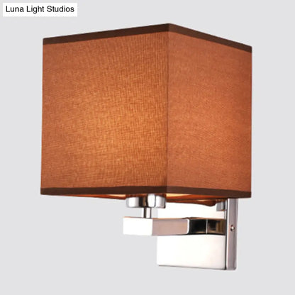 DecorBites™ Nordic Style Beige Cube Wall Light - 1 Head Fabric Wall Mounted Fixture for Bedroom