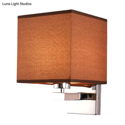 DecorBites™ Nordic Style Beige Cube Wall Light - 1 Head Fabric Wall Mounted Fixture for Bedroom