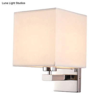 DecorBites™ Nordic Style Beige Cube Wall Light - 1 Head Fabric Wall Mounted Fixture for Bedroom