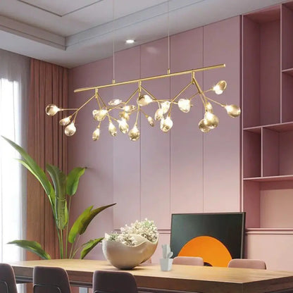 DecorBites™ Nordic Style Clear Glass LED Dining Room Pendant Light - Firefly Island Branch Design