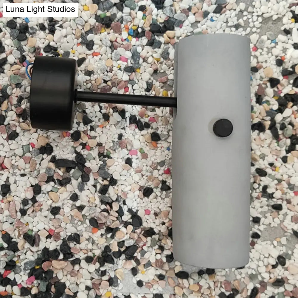 DecorBites™ Nordic Style Grey Rotatable Wall Mounted Spotlight with Single-Bulb for Cement Cylinder Wall Lighting