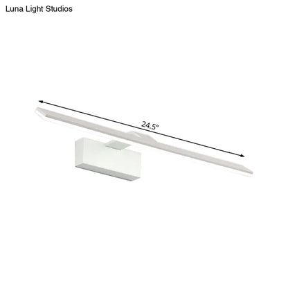 DecorBites™ Nordic Style LED Vanity Lamp - 16.5"/20" White Rectangular Acrylic Wall Mount Light for Bathroom, with Warm/White Light Option