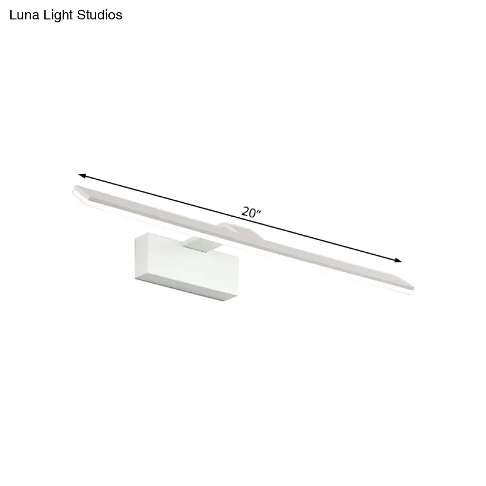 DecorBites™ Nordic Style LED Vanity Lamp - 16.5"/20" White Rectangular Acrylic Wall Mount Light for Bathroom, with Warm/White Light Option