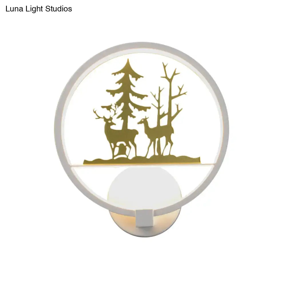 Nordic style led white and gold elk wall light bedroom decor