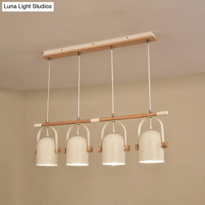 Nordic style triple white pendant light kitchen adjustable dome shade