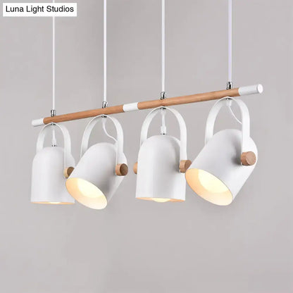 Nordic style triple white pendant light kitchen adjustable dome shade