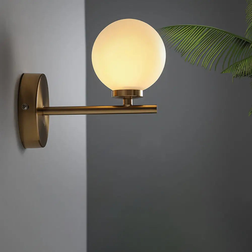 DecorBites™ Nordic Style Wall Sconce Light Gold Orb with Glass Shade - Elegant Wall Mount Lighting