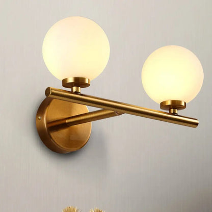 DecorBites™ Nordic Style Wall Sconce Light Gold Orb with Glass Shade - Elegant Wall Mount Lighting