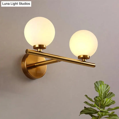 DecorBites™ Nordic Style Wall Sconce Light Gold Orb with Glass Shade - Elegant Wall Mount Lighting