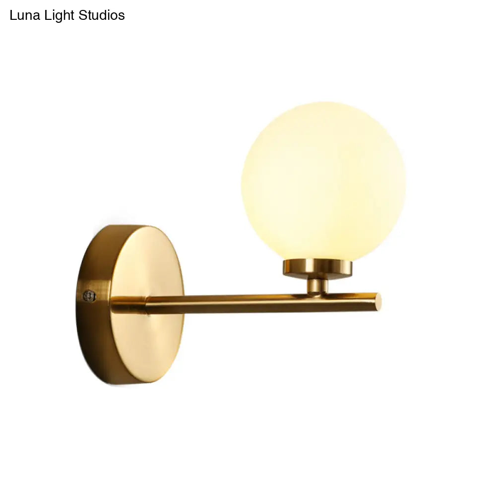 DecorBites™ Nordic Style Wall Sconce Light Gold Orb with Glass Shade - Elegant Wall Mount Lighting