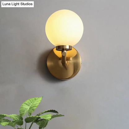 DecorBites™ Nordic Style Wall Sconce Light Gold Orb with Glass Shade - Elegant Wall Mount Lighting