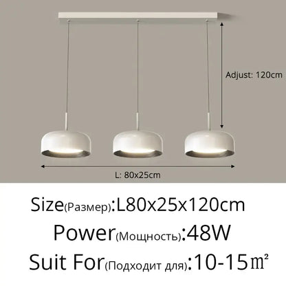 Nordic style white circular chandeliers for dining room lighting