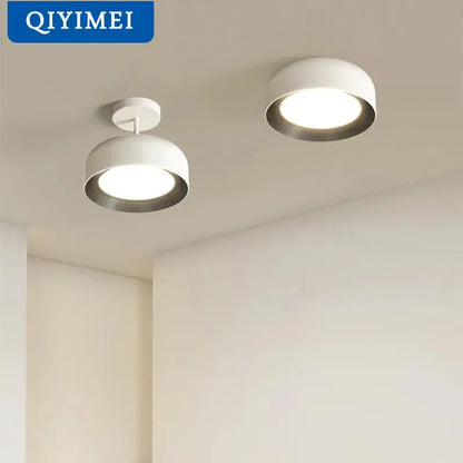 Nordic style white circular chandeliers for dining room lighting