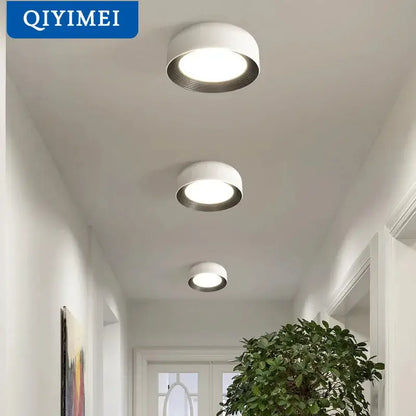 Nordic style white circular chandeliers for dining room lighting
