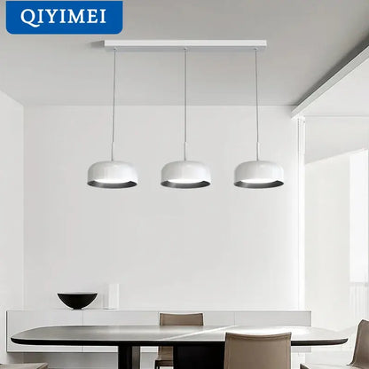 Nordic style white circular chandeliers for dining room lighting