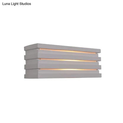Nordic style white louvered wall sconce bedroom light