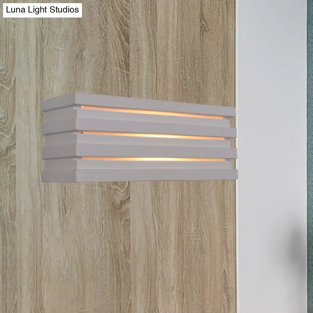 DecorBites™ Nordic Style White Wall Lamp with Louvered Design