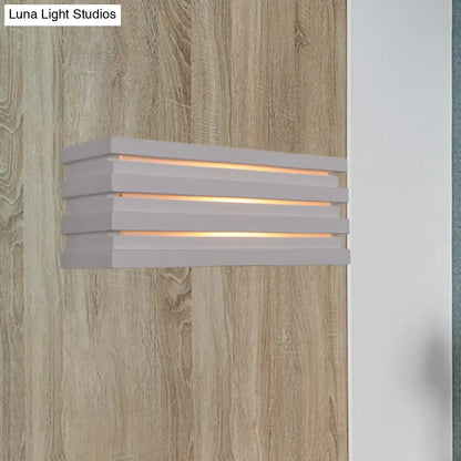 DecorBites™ Nordic Style White Wall Lamp with Louvered Design