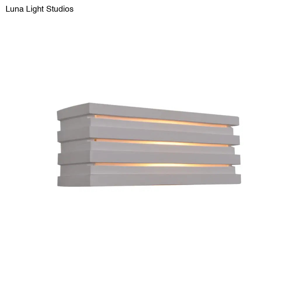 DecorBites™ Nordic Style White Wall Lamp with Louvered Design