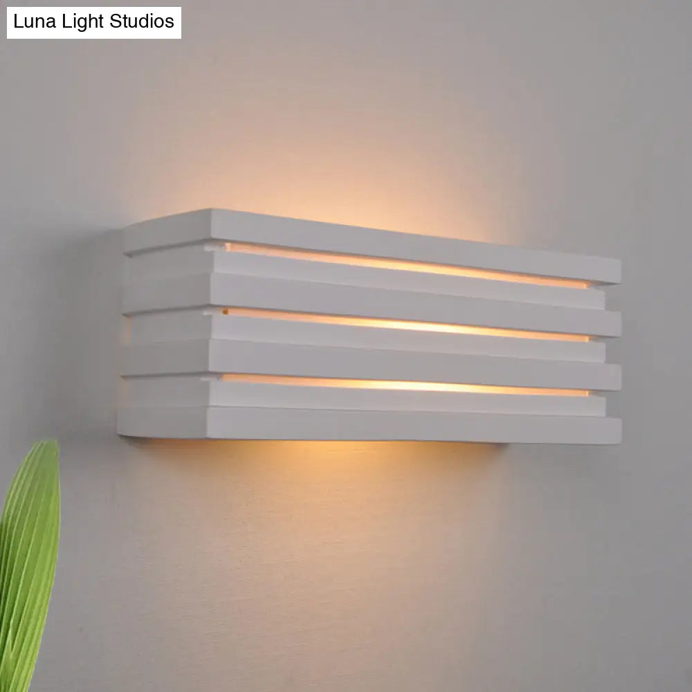 DecorBites™ Nordic Style White Wall Lamp with Louvered Design