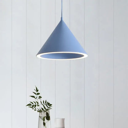 Nordic stylish white conical pendant light dining room hanging lamp