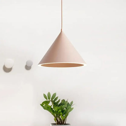 Nordic stylish white conical pendant light dining room hanging lamp