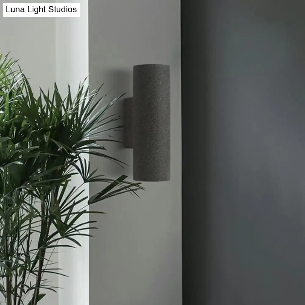 DecorBites™ Nordic Terrazzo Shade Up/Down Wall Sconce with 2-Bulb Cylindrical Lamp for Stairs