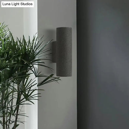 DecorBites™ Nordic Terrazzo Shade Up/Down Wall Sconce with 2-Bulb Cylindrical Lamp for Stairs