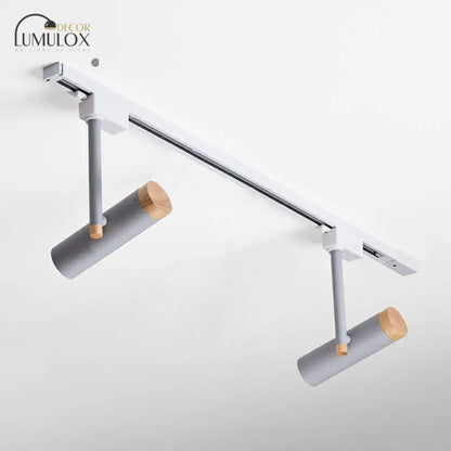 DecorBites™ Nordic Tubular Metallic Spotlight with Wood Cap
