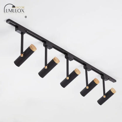 DecorBites™ Nordic Tubular Metallic Spotlight with Wood Cap