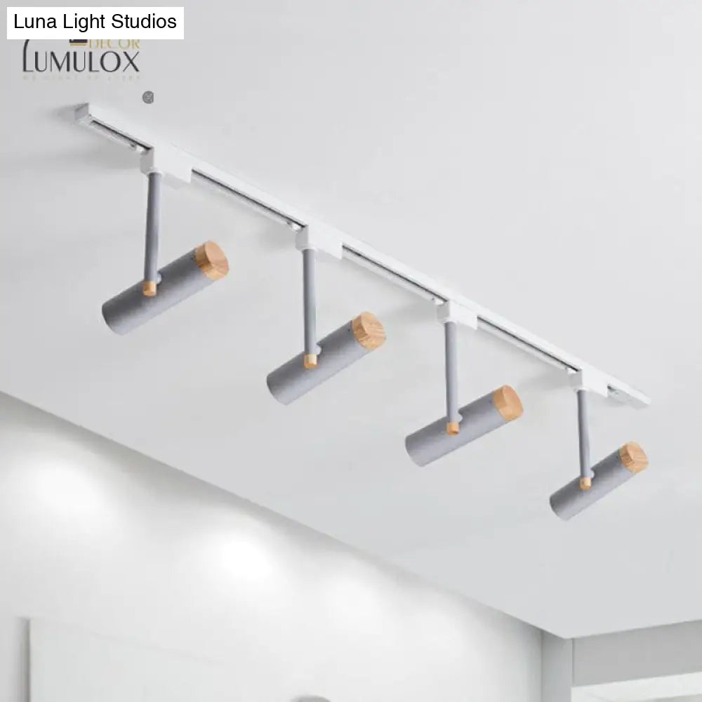 DecorBites™ Nordic Tubular Metallic Spotlight with Wood Cap
