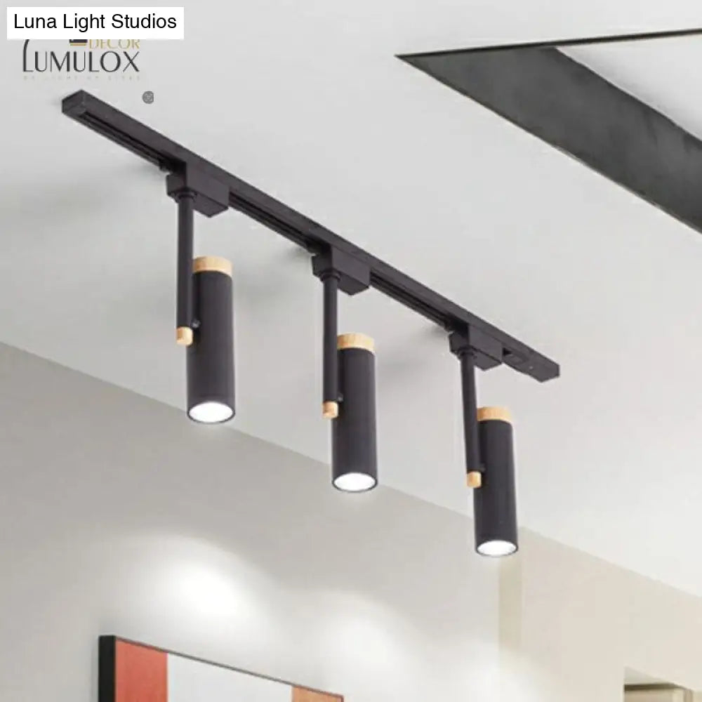 DecorBites™ Nordic Tubular Metallic Spotlight with Wood Cap