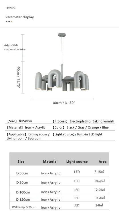 DecorBites™ Nordic U Shape LED Ceiling Chandelier