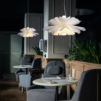 Nordic white acrylic flower pendant chandelier for bedroom decor