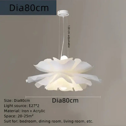 Nordic white acrylic flower pendant chandelier for bedroom decor