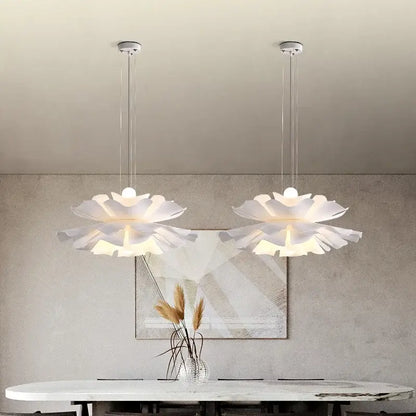 Nordic white acrylic flower pendant chandelier for bedroom decor