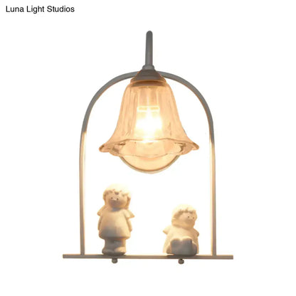 Nordic white arched frame flower glass pendant light – bedroom decor