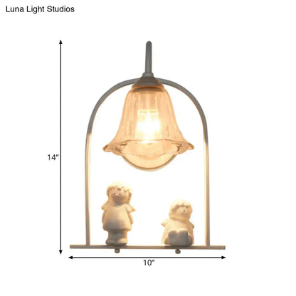 Nordic white arched frame flower glass pendant light – bedroom decor