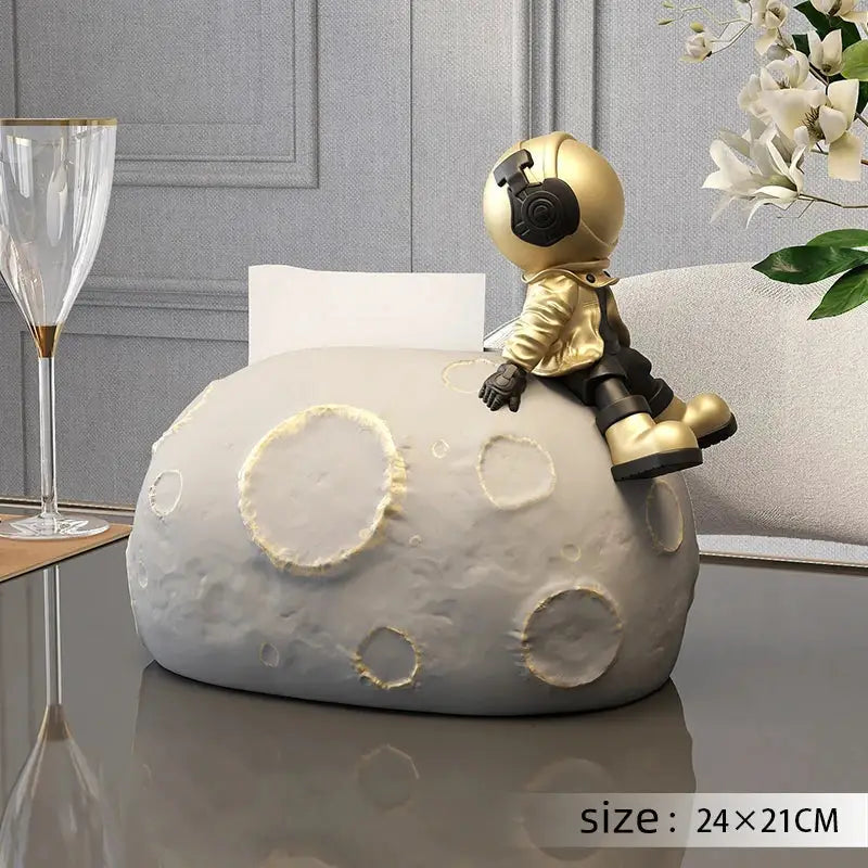 Nordic white ceramic bear statues tissue box living room decor