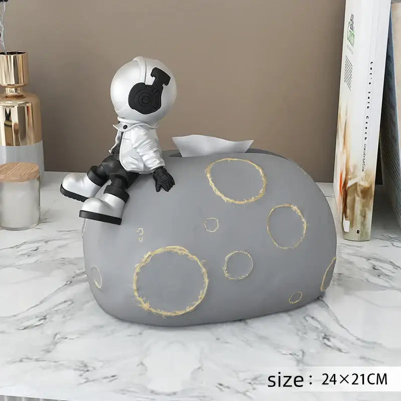 Nordic white ceramic bear statues tissue box living room decor