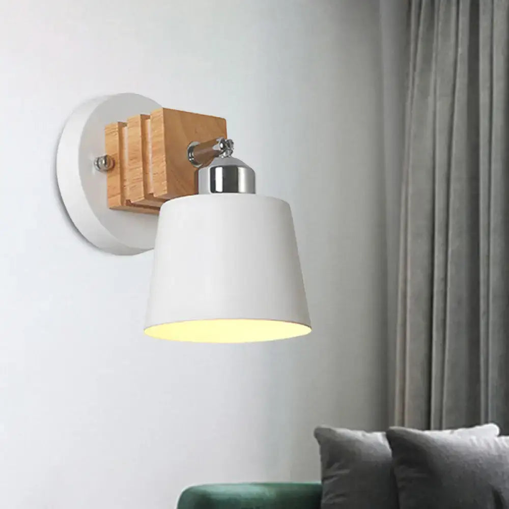 Nordic white ceramic rotatable wall lamp – bedroom chrome accent