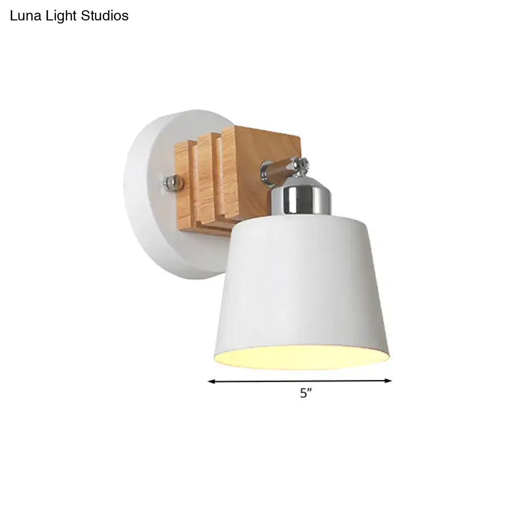 Nordic white ceramic rotatable wall lamp – bedroom chrome accent