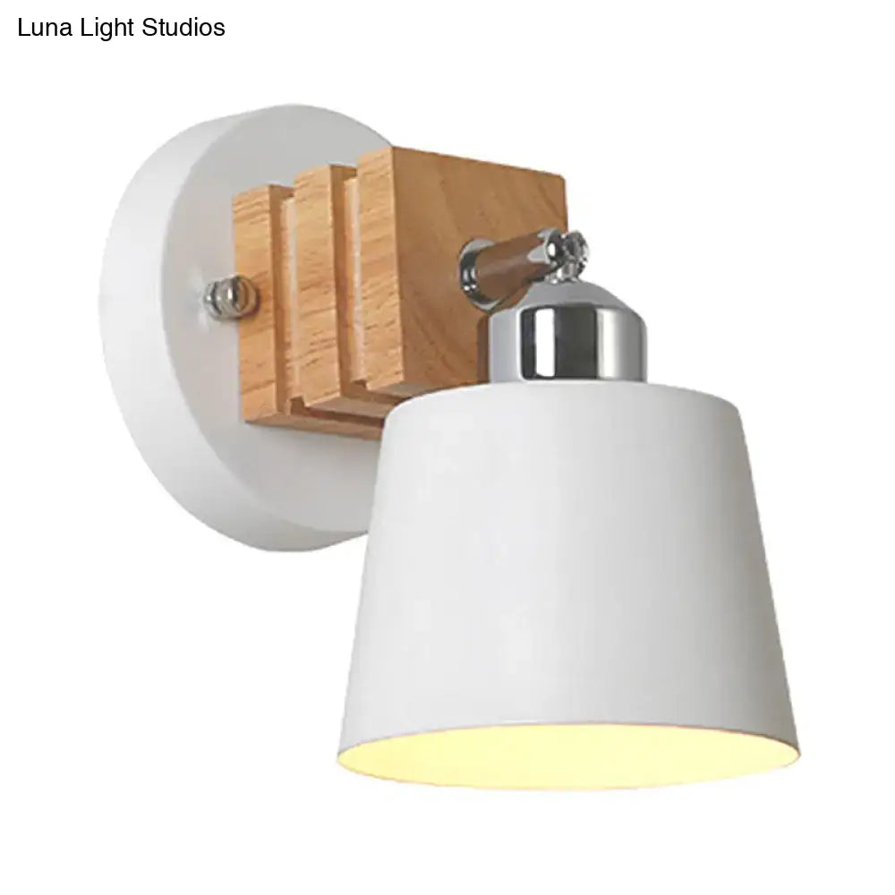 Nordic white ceramic rotatable wall lamp – bedroom chrome accent