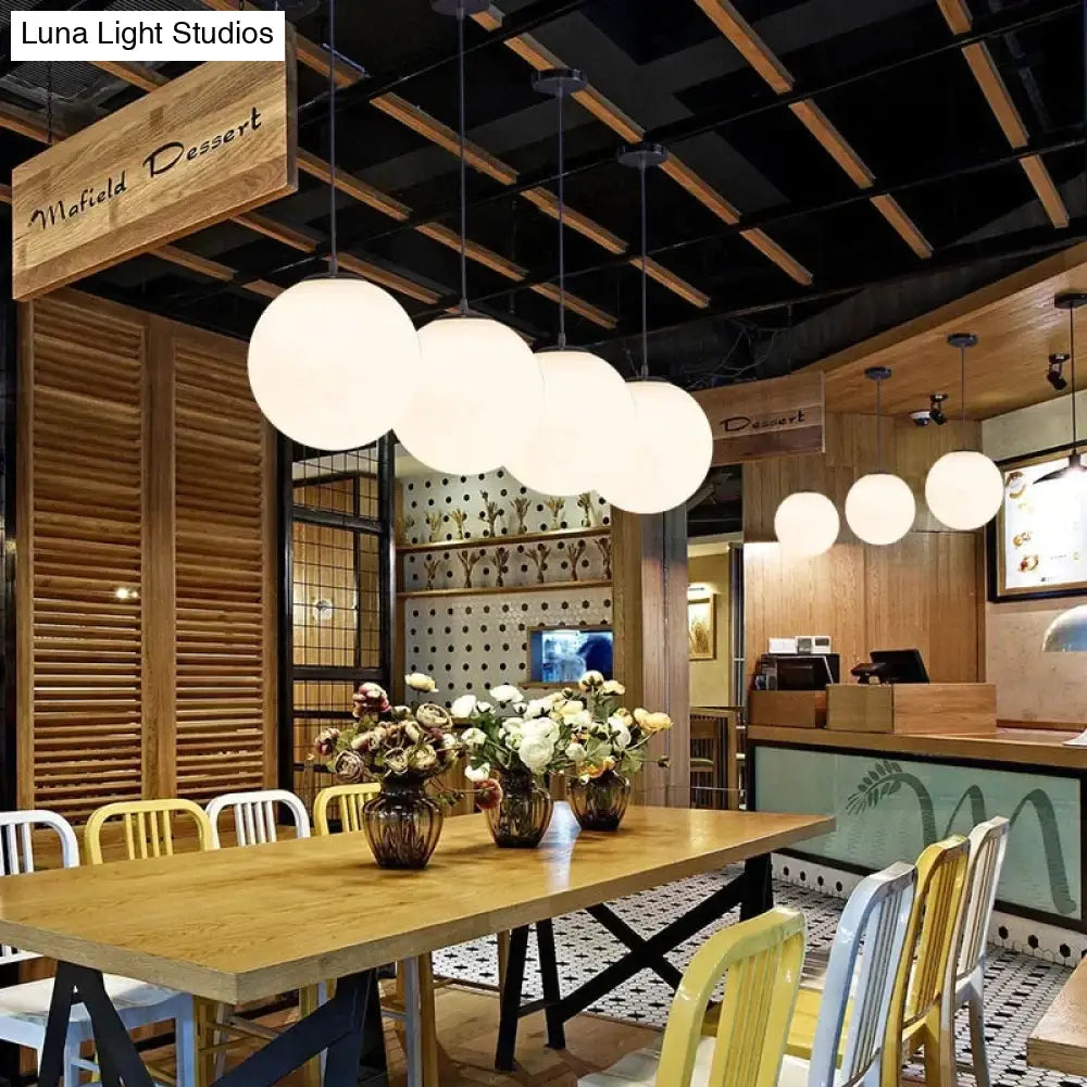 DecorBites™ Nordic White Glass Ball Pendant Lights Modern LED Living Room Hanglamp Pendant Lamp Restaurant Bar Aisle Bubble Ball Luminaire