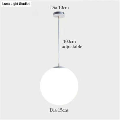 DecorBites™ Nordic White Glass Ball Pendant Lights Modern LED Living Room Hanglamp Pendant Lamp Restaurant Bar Aisle Bubble Ball Luminaire