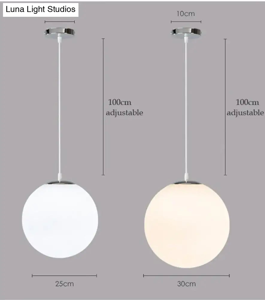 DecorBites™ Nordic White Glass Ball Pendant Lights Modern LED Living Room Hanglamp Pendant Lamp Restaurant Bar Aisle Bubble Ball Luminaire