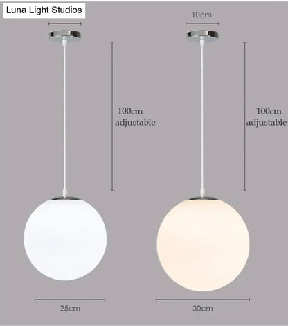 DecorBites™ Nordic White Glass Ball Pendant Lights Modern LED Living Room Hanglamp Pendant Lamp Restaurant Bar Aisle Bubble Ball Luminaire