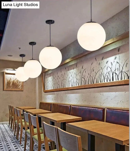 DecorBites™ Nordic White Glass Ball Pendant Lights Modern LED Living Room Hanglamp Pendant Lamp Restaurant Bar Aisle Bubble Ball Luminaire