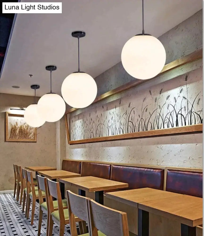 DecorBites™ Nordic White Glass Ball Pendant Lights Modern LED Living Room Hanglamp Pendant Lamp Restaurant Bar Aisle Bubble Ball Luminaire
