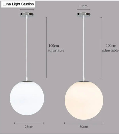 DecorBites™ Nordic White Glass Ball Pendant Lights Modern LED Living Room Hanglamp Pendant Lamp Restaurant Bar Aisle Bubble Ball Luminaire
